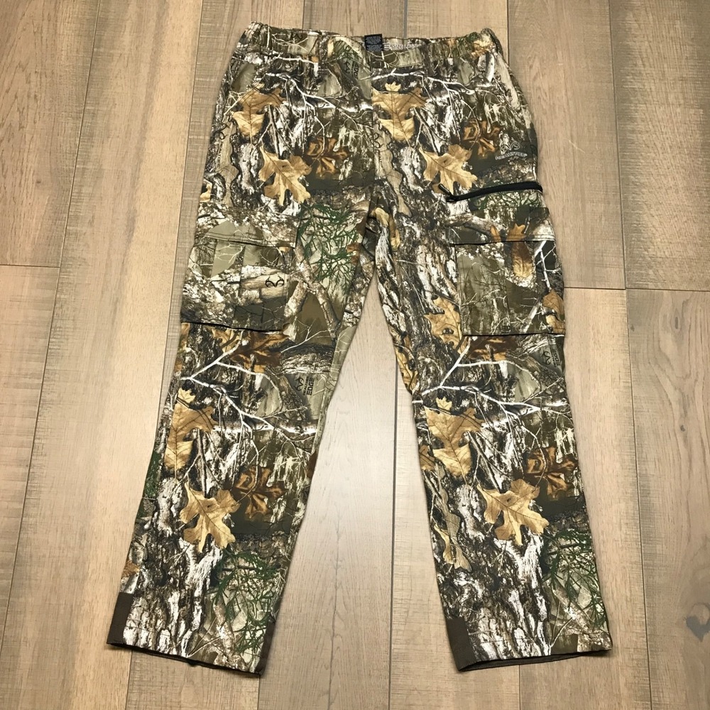Realtree Edge Camo Pants Mens Size L 36 X 32 Cargo Hunting Outdoors Green